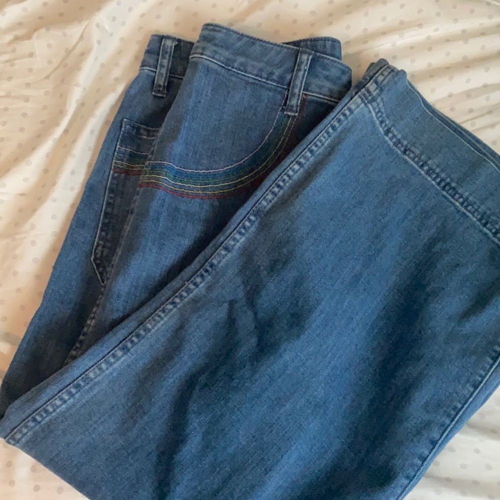 Madewell Emmett Rainbow Wide Leg Jeans